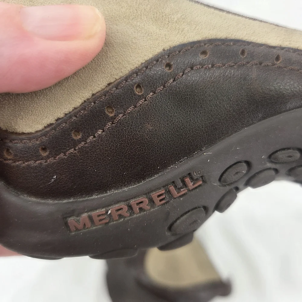 Merrell Women's Plaza Bandeau Dark Taupe suede Mary Jane sz 8